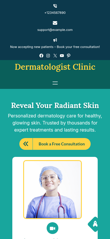Мобильный вид — Dermatologist Clinic