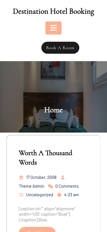 Мобильный вид — Destination Hotel Booking