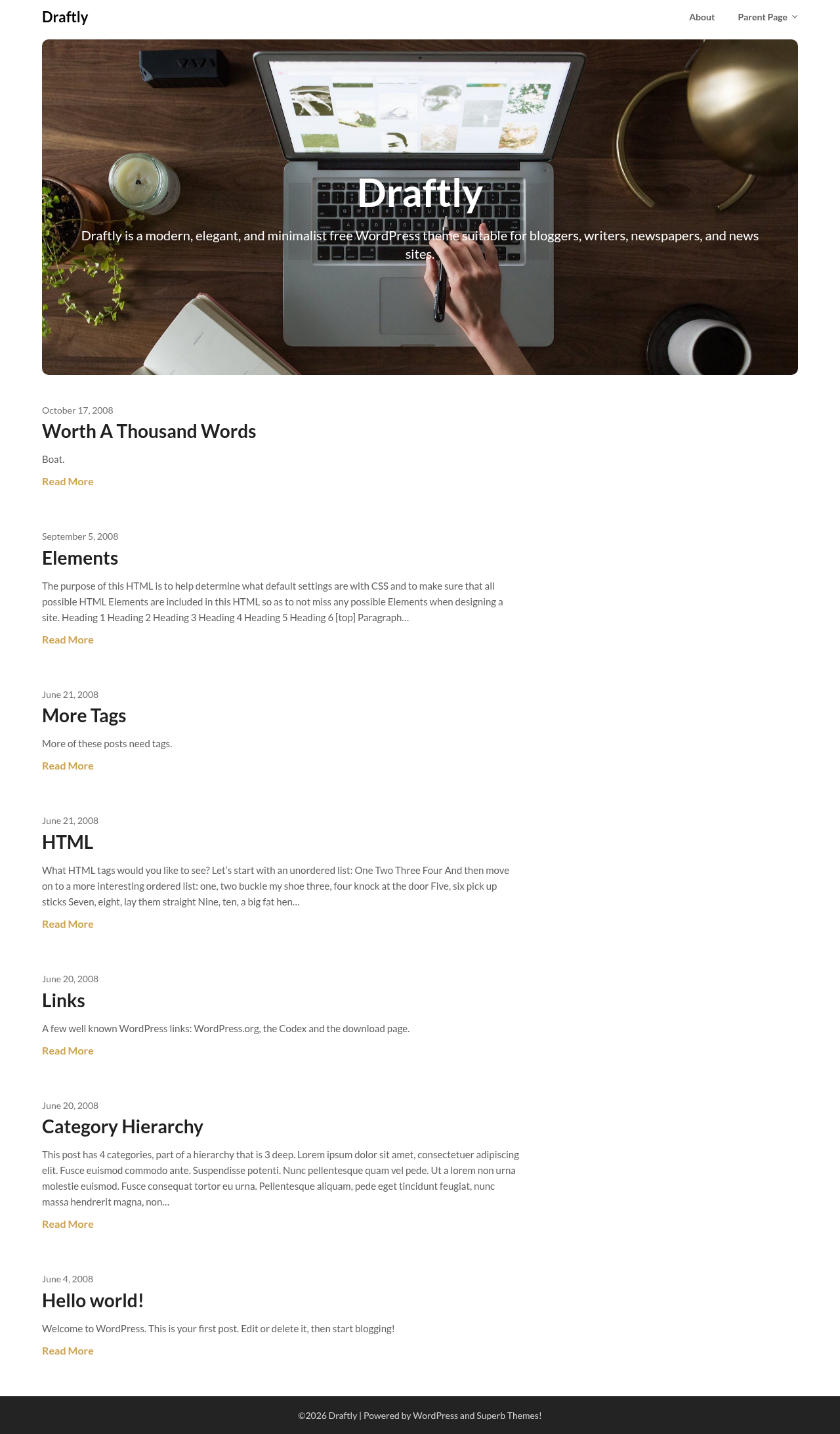 Десктоп (ниже) — Draftly