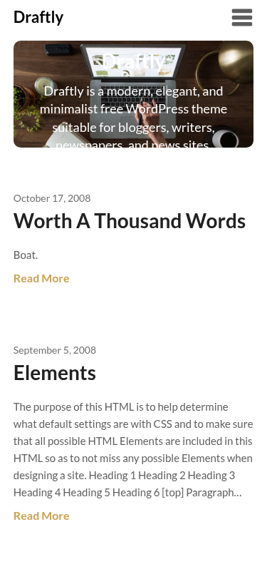 Мобильный вид — Draftly