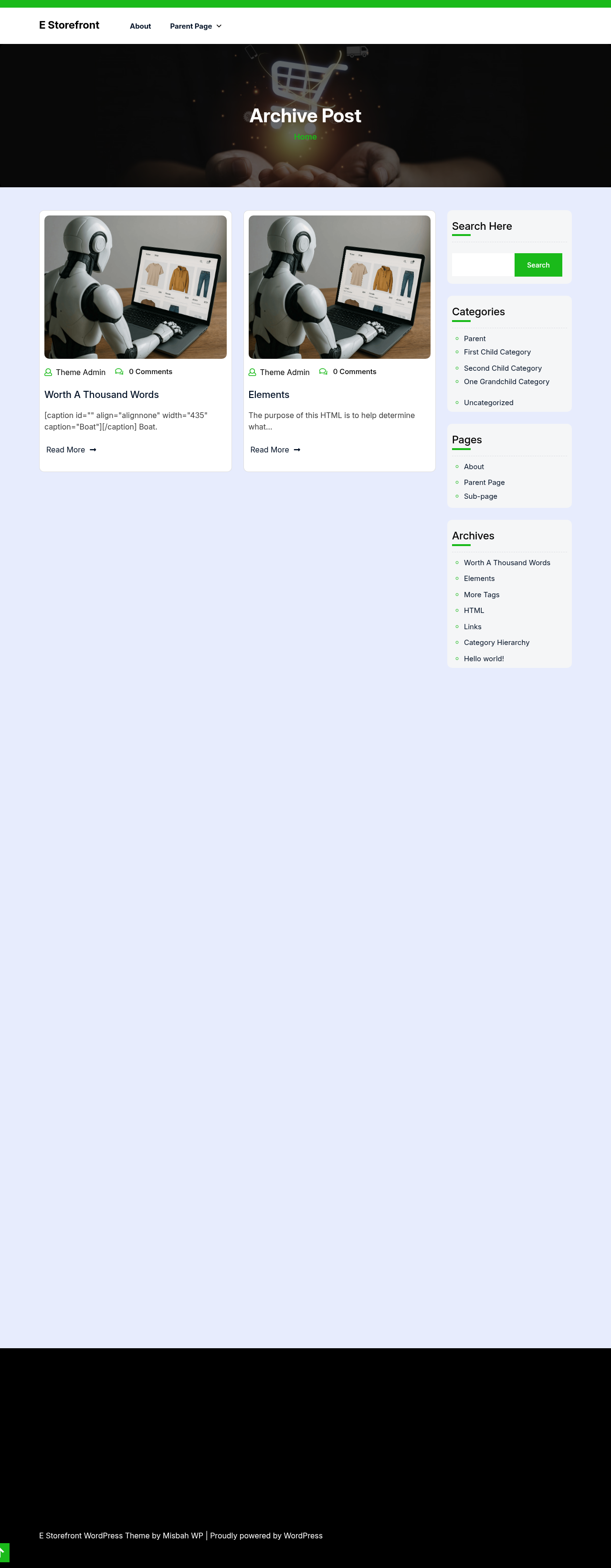 Десктоп (ниже) — E Storefront