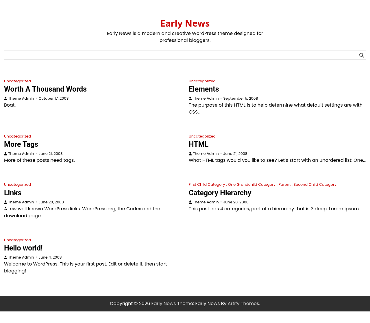 Десктоп (ниже) — Early News