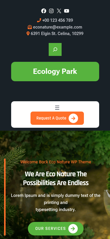 Мобильный вид — Ecology Park
