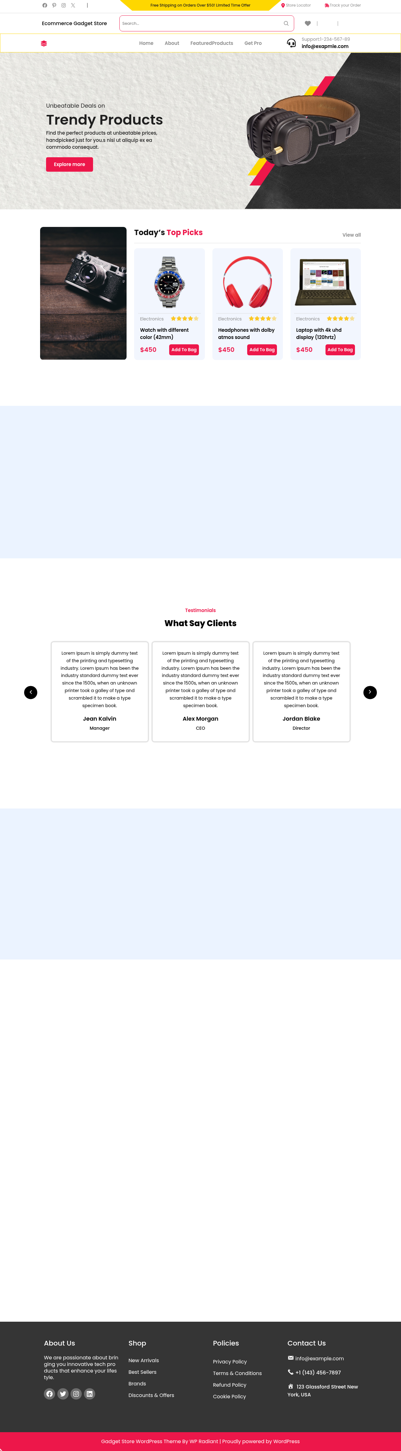 Десктоп (ниже) — Ecommerce Gadget Store