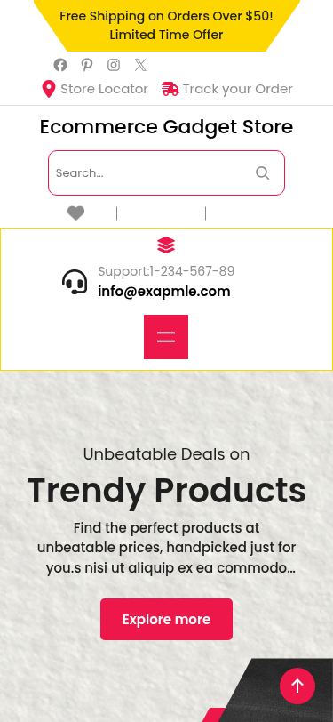 Мобильный вид — Ecommerce Gadget Store
