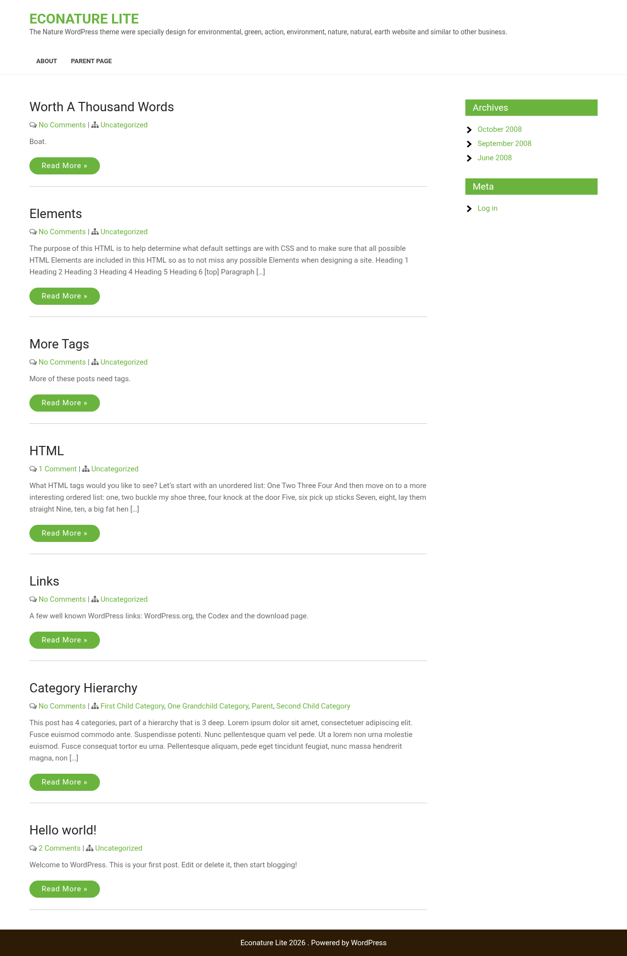 Десктоп (ниже) — Econature Lite