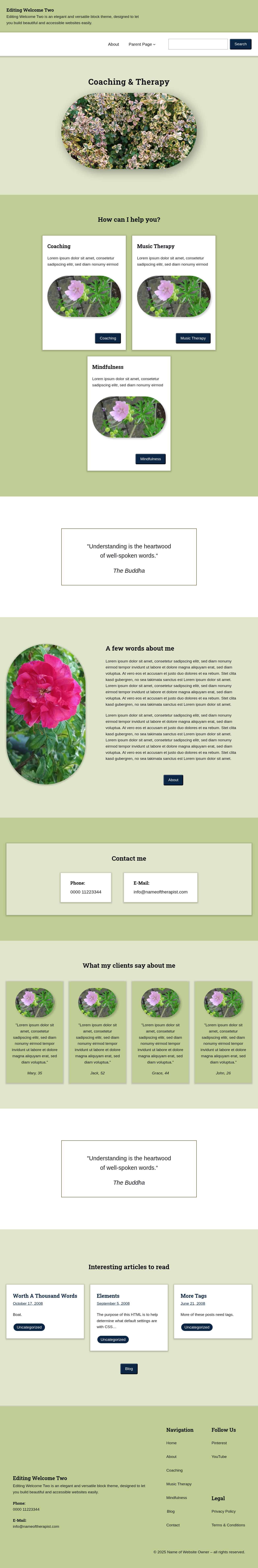 Десктоп (ниже) — Editing Welcome Two