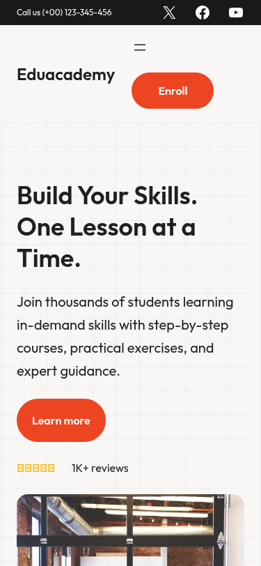 Мобильный вид — Eduacademy