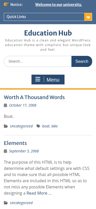 Мобильный вид — Education Hub