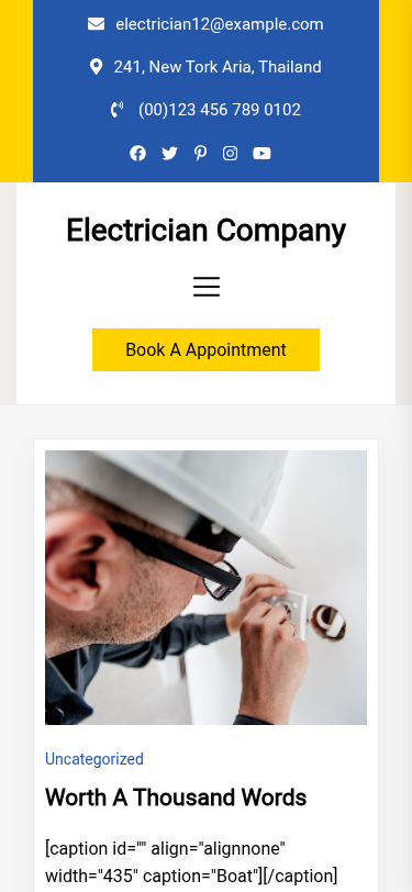 Мобильный вид — Electrician Company