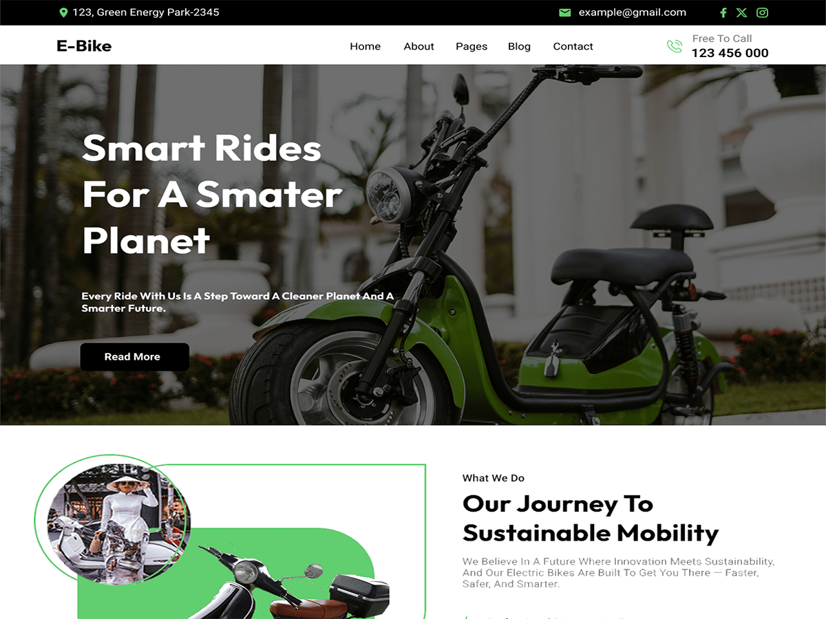WordPress тема Electro Volt Bike