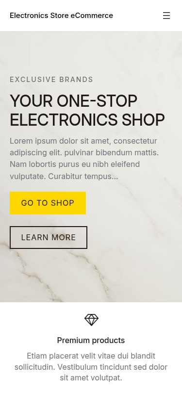 Мобильный вид — Electronics Store eCommerce