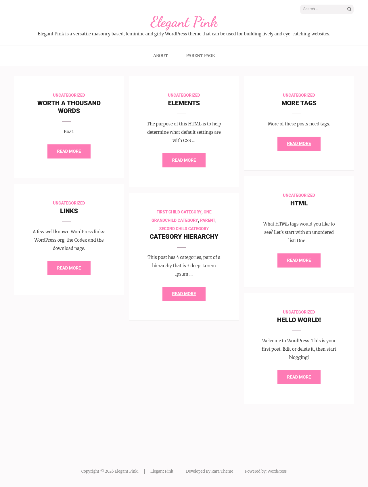 Десктоп (ниже) — Elegant Pink
