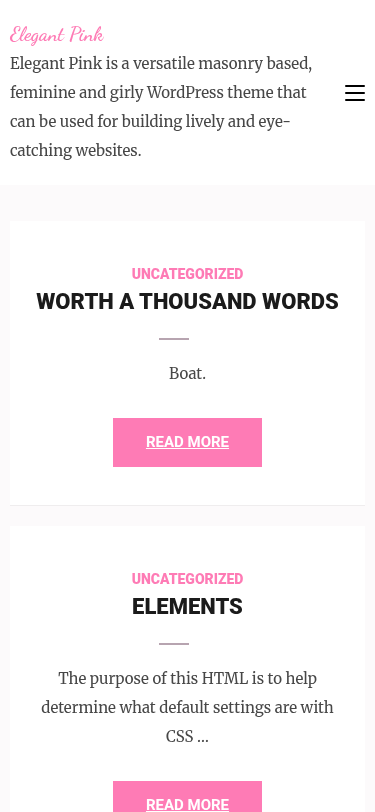 Мобильный вид — Elegant Pink