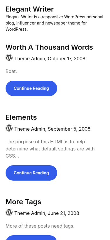 Мобильный вид — Elegant Writer