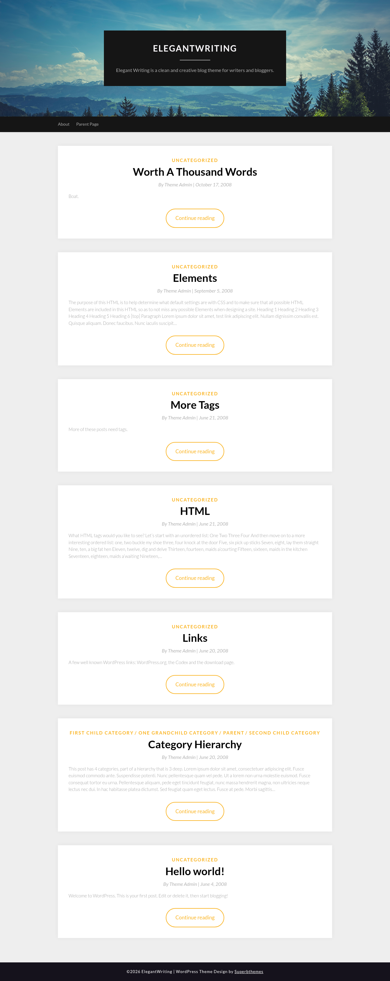 Десктоп (ниже) — ElegantWriting