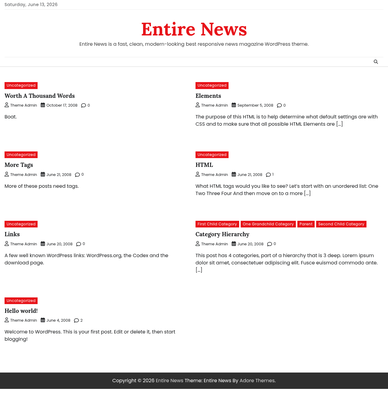 Десктоп (ниже) — Entire News