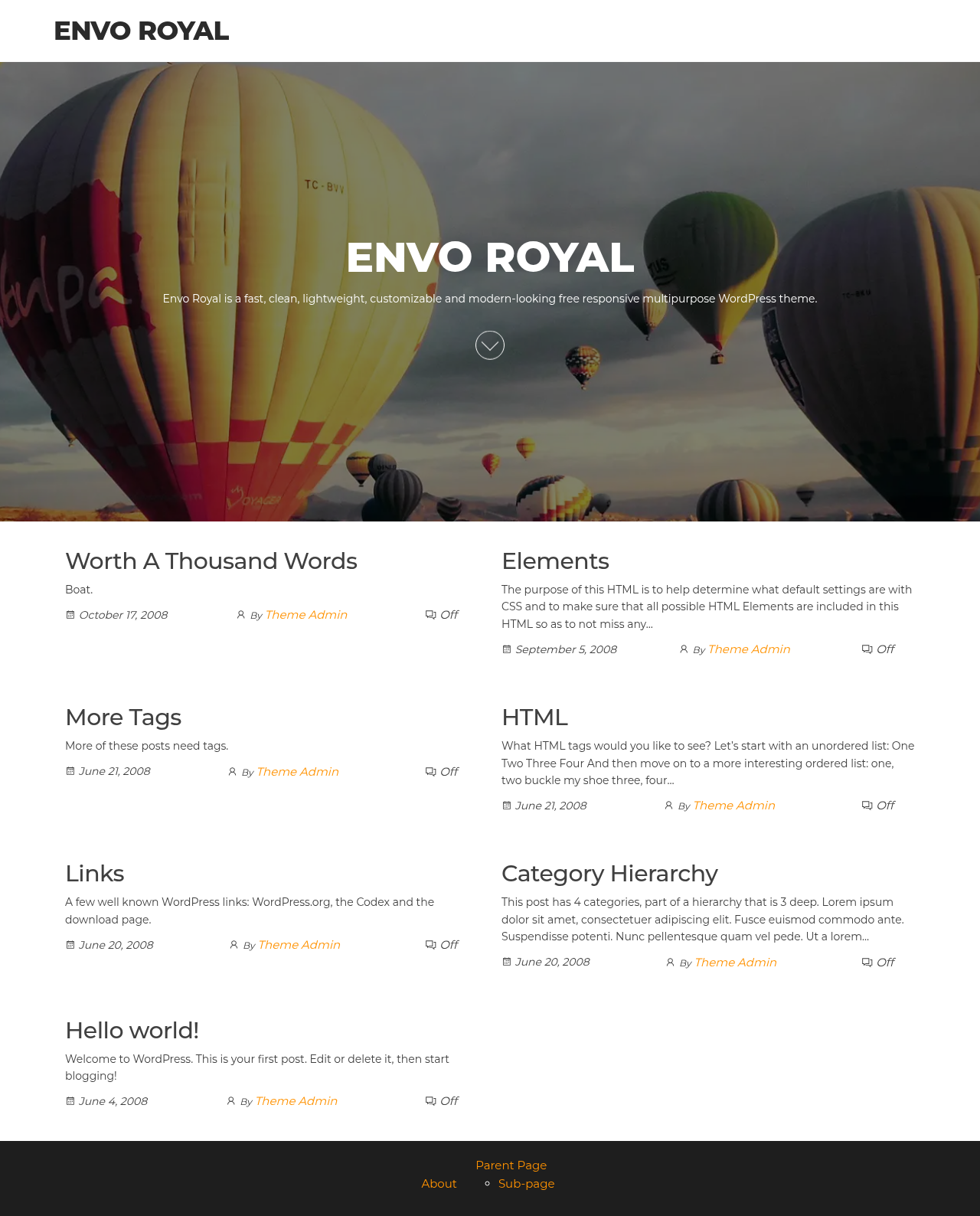Десктоп (ниже) — Envo Royal