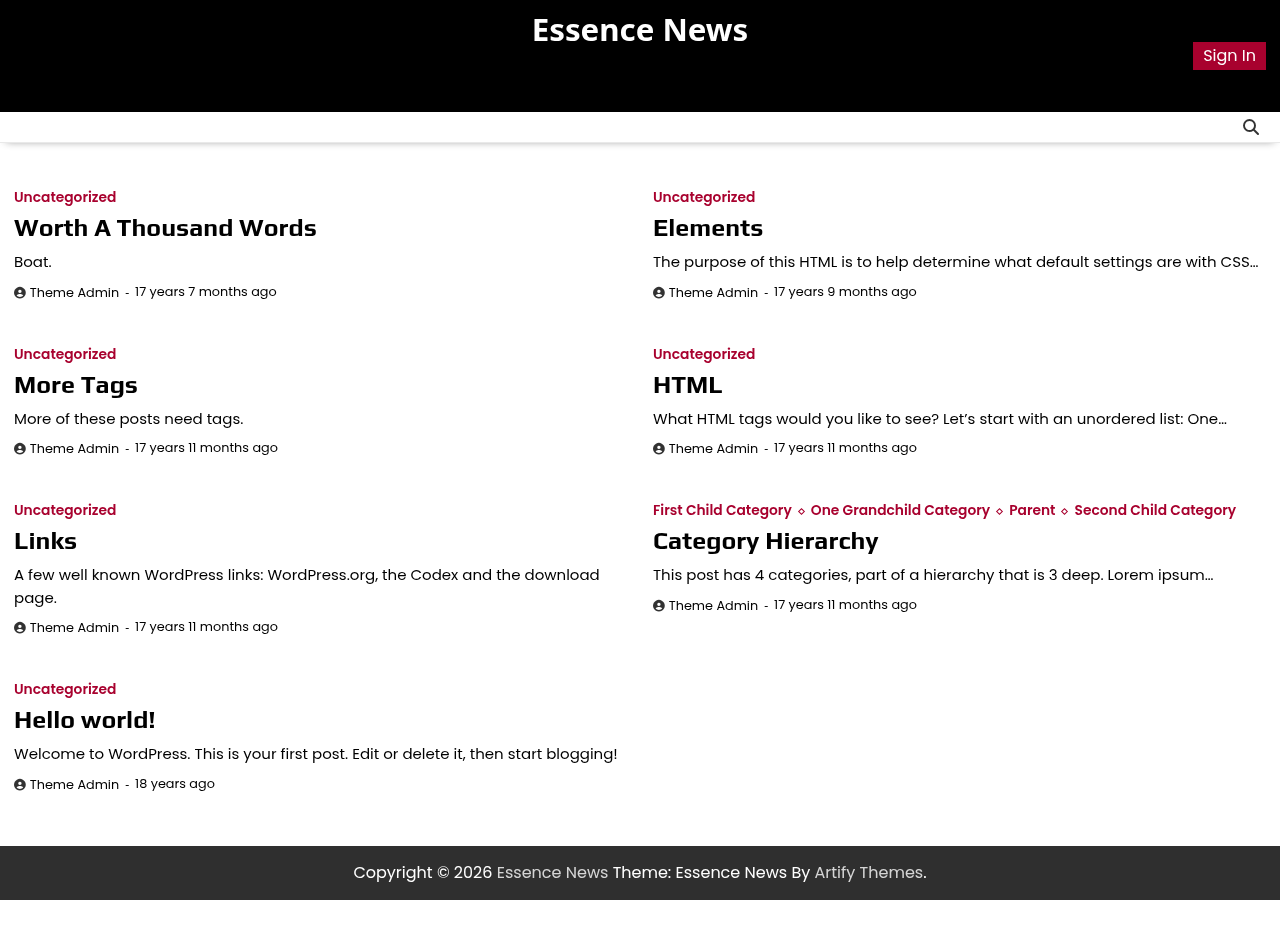 Десктоп (ниже) — Essence News