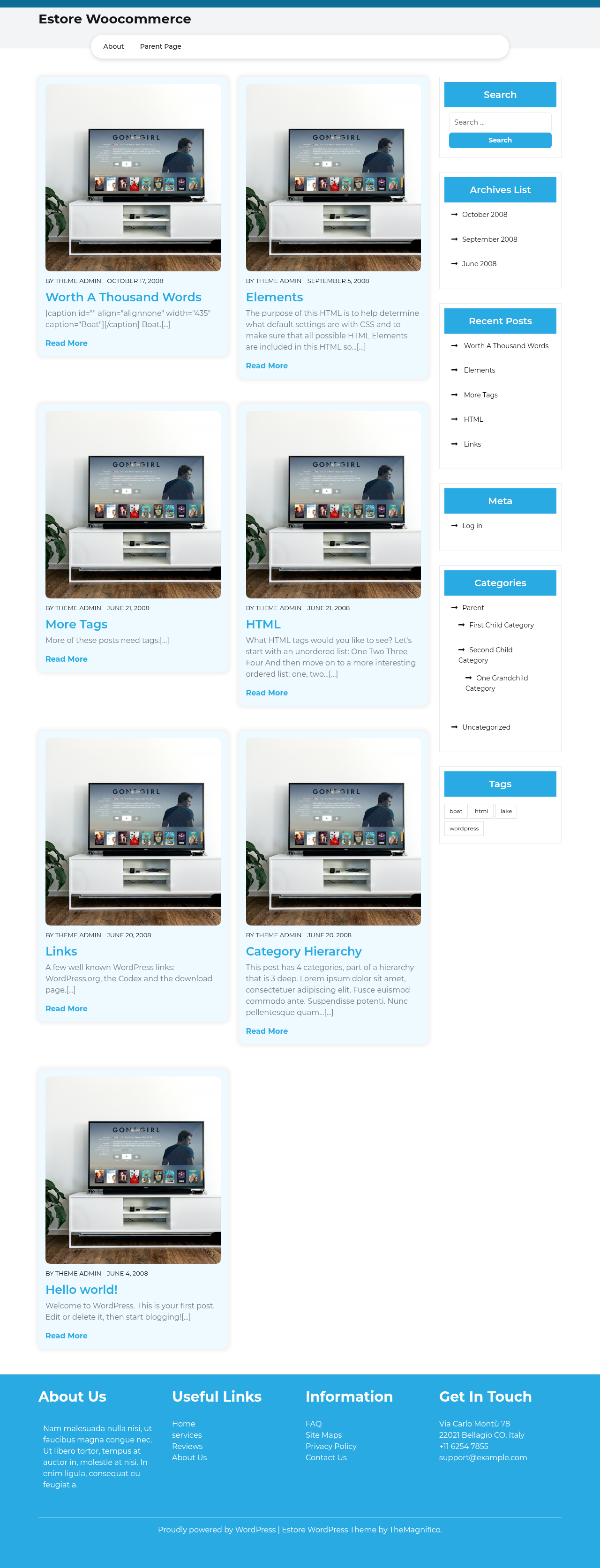 Десктоп (ниже) — Estore Woocommerce