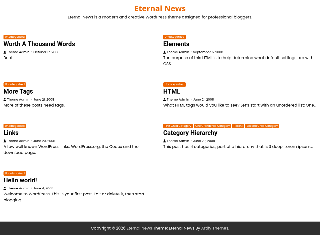 Десктоп (ниже) — Eternal News