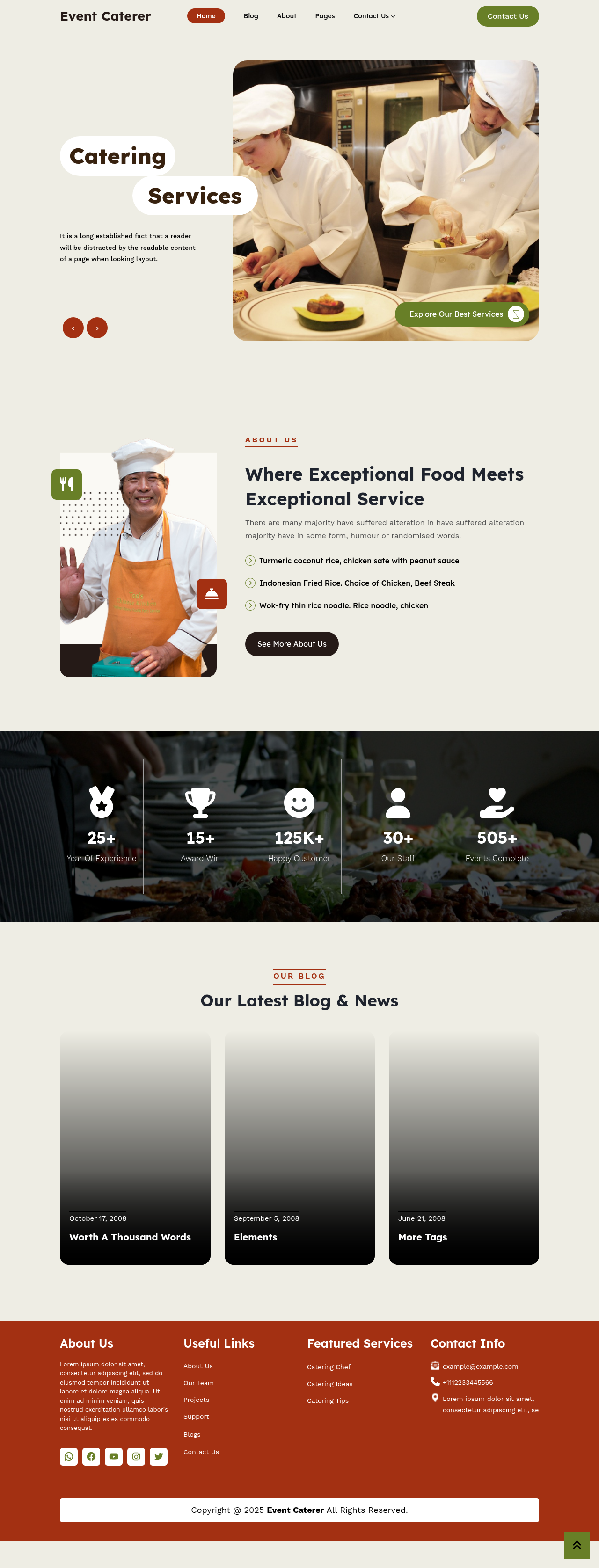 Десктоп (ниже) — Event Caterer
