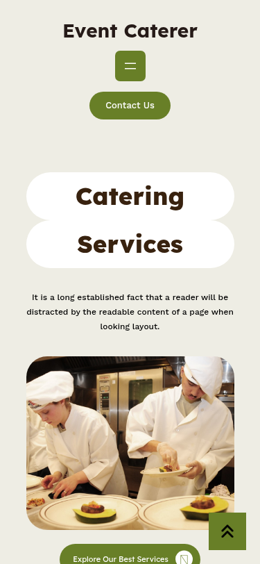 Мобильный вид — Event Caterer