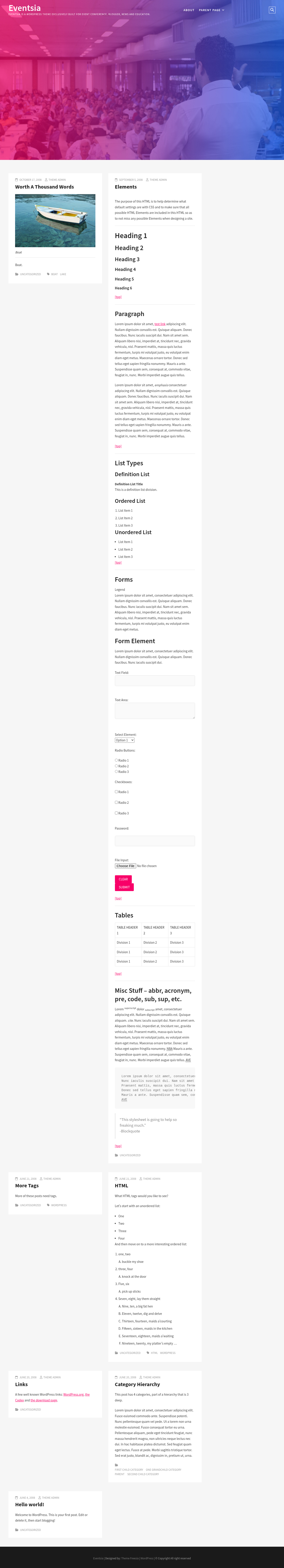 Десктоп (ниже) — Eventsia