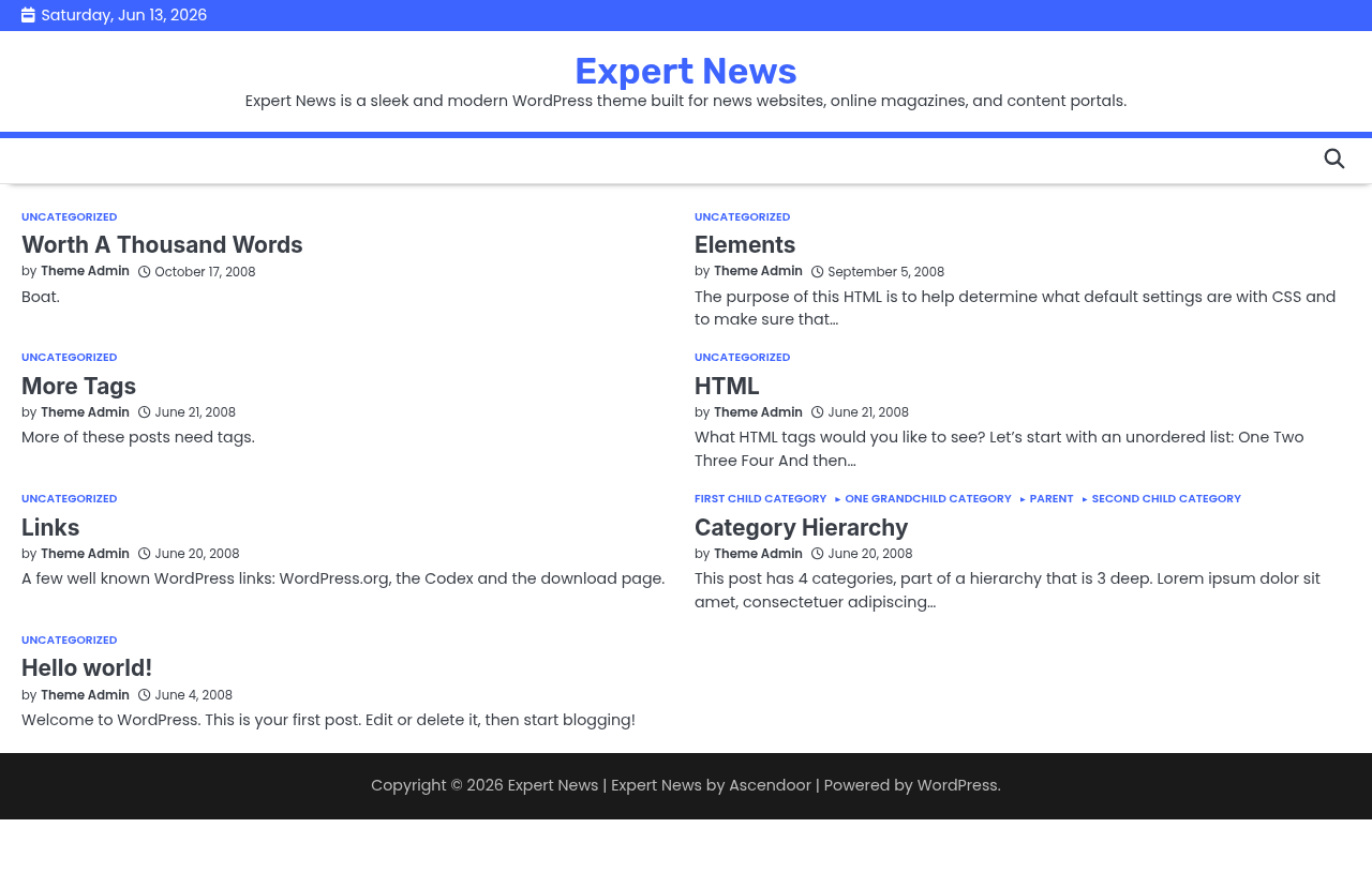 Десктоп (ниже) — Expert News