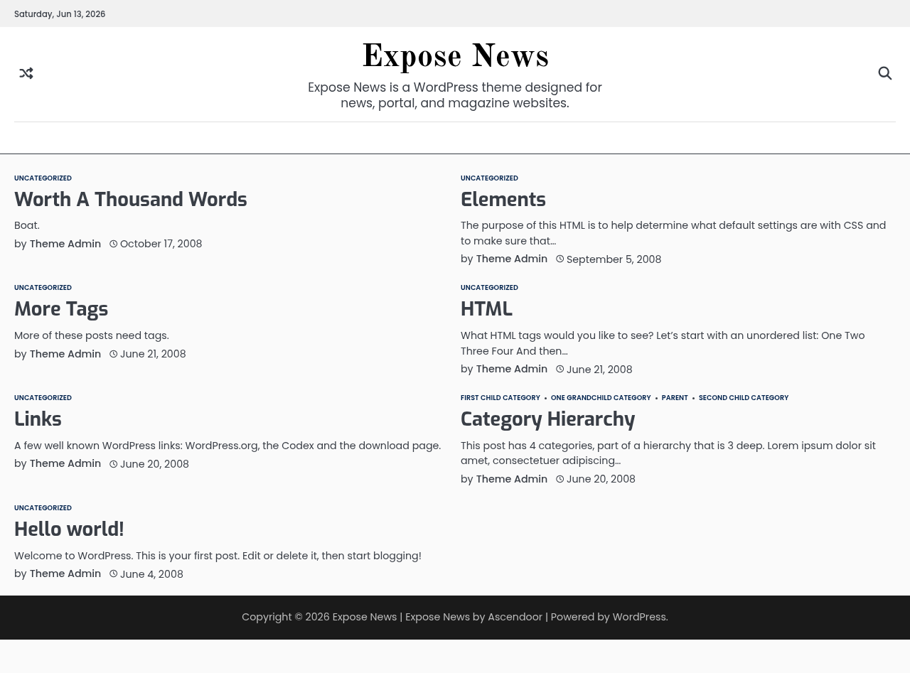 Десктоп (ниже) — Expose News