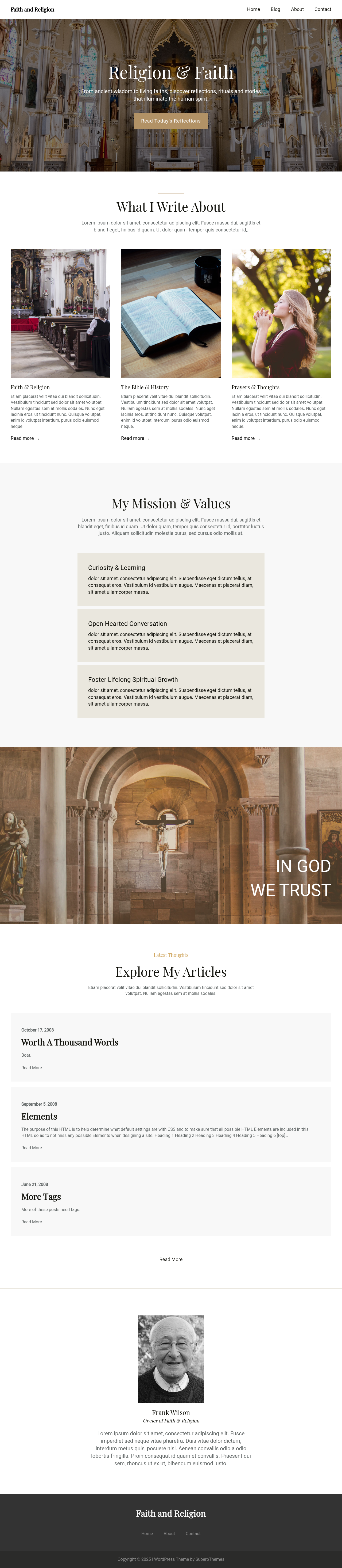 Десктоп (ниже) — Faith and Religion