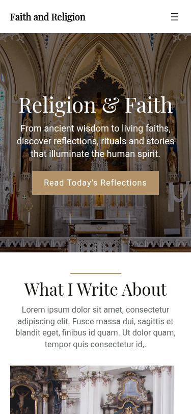 Мобильный вид — Faith and Religion
