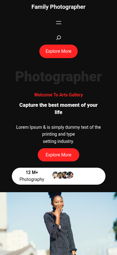 Мобильный вид — Family Photographer