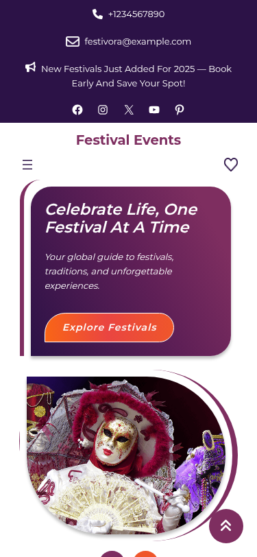 Мобильный вид — Festival Events