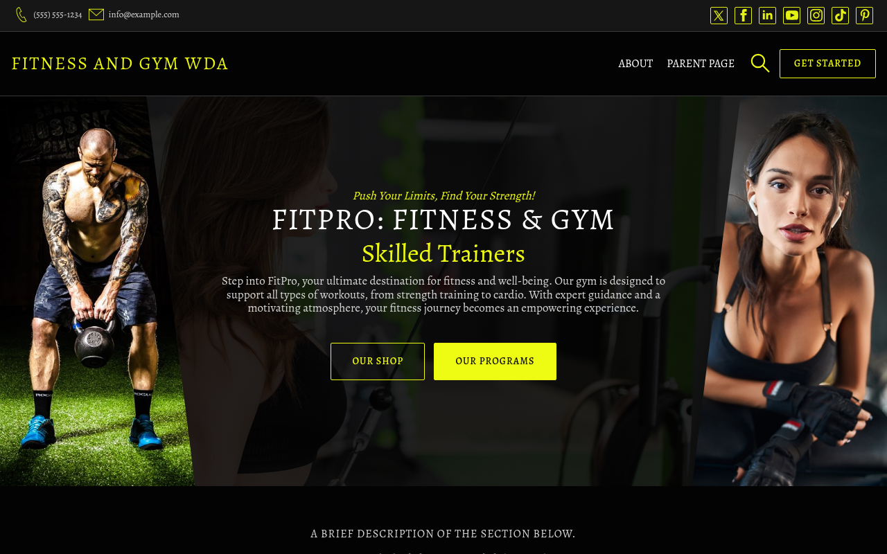Десктоп — Fitness and Gym WDA