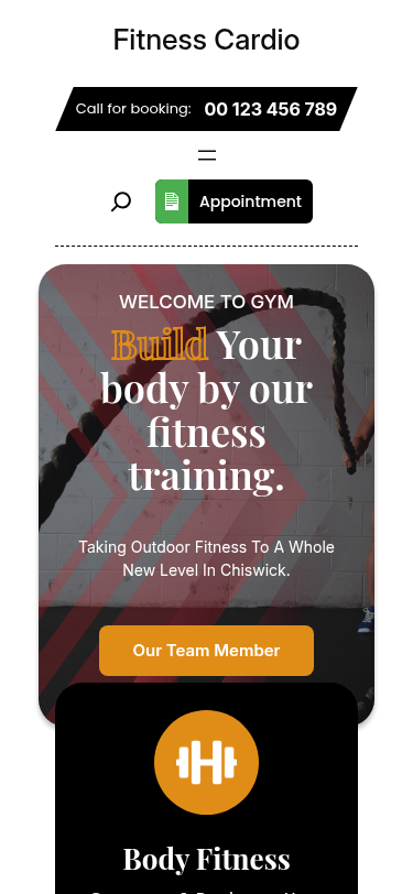 Мобильный вид — Fitness Cardio