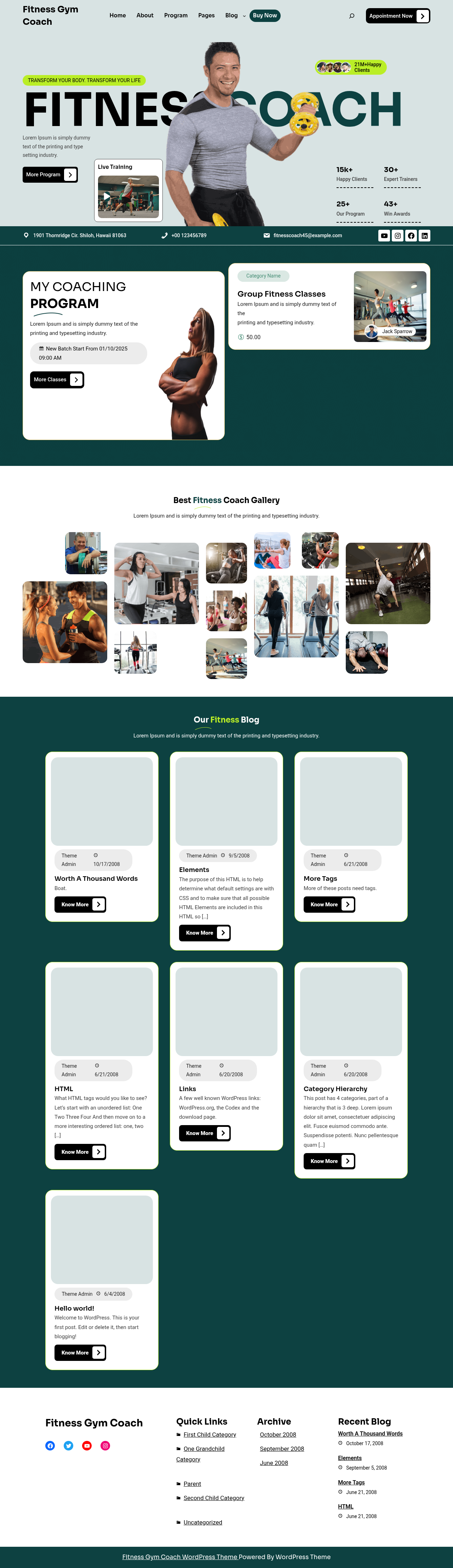 Десктоп (ниже) — Fitness Gym Coach