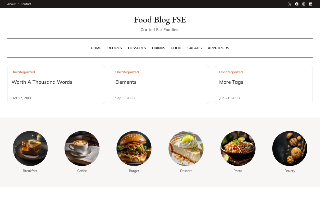 Десктоп — Food Blog FSE