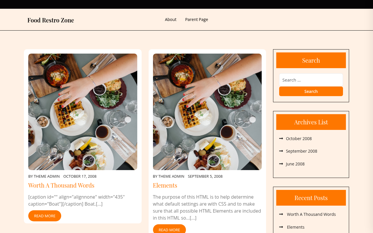 Десктоп — Food Restro Zone
