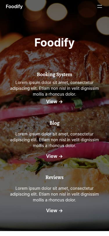 Мобильный вид — Foodify