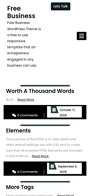 Мобильный вид — Free Business