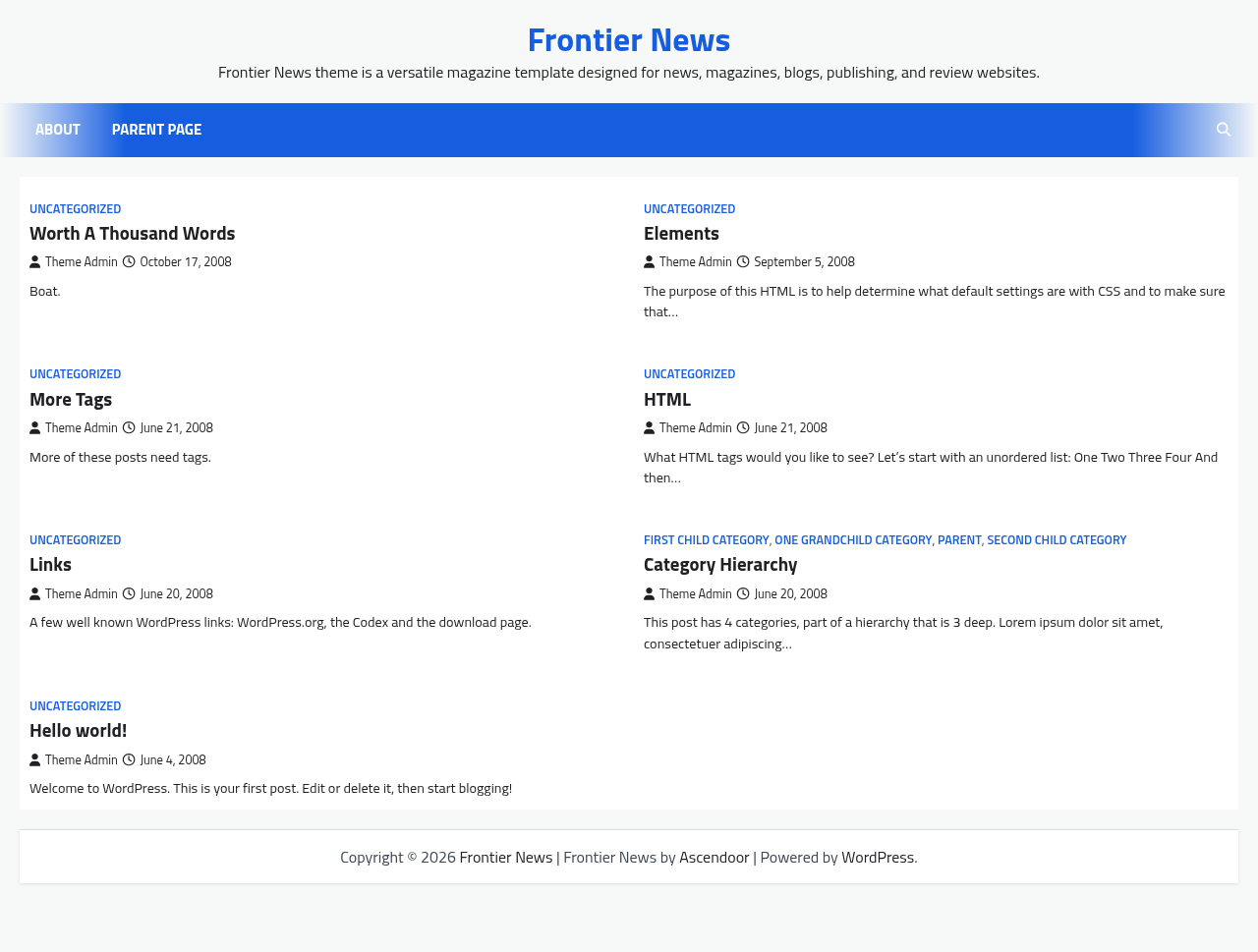 Десктоп (ниже) — Frontier News