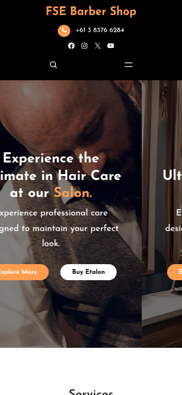 Мобильный вид — FSE Barber Shop
