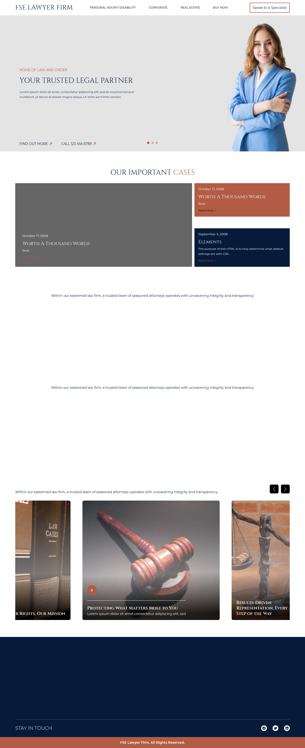 Десктоп (ниже) — FSE Lawyer Firm
