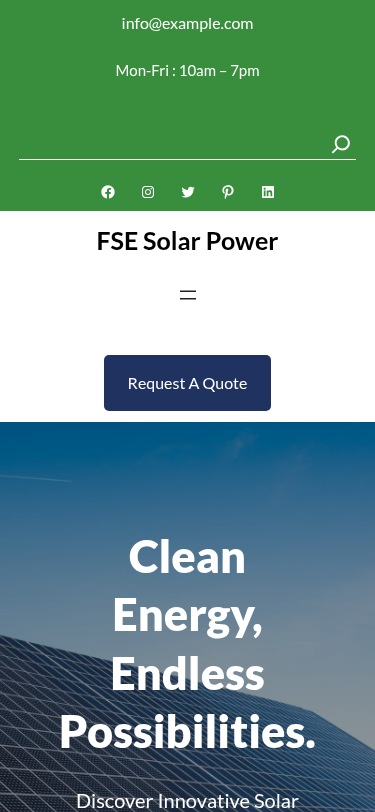 Мобильный вид — FSE Solar Power