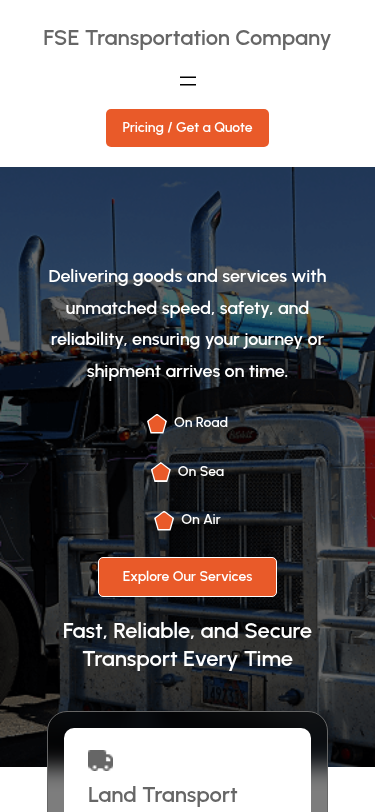 Мобильный вид — FSE Transportation Company