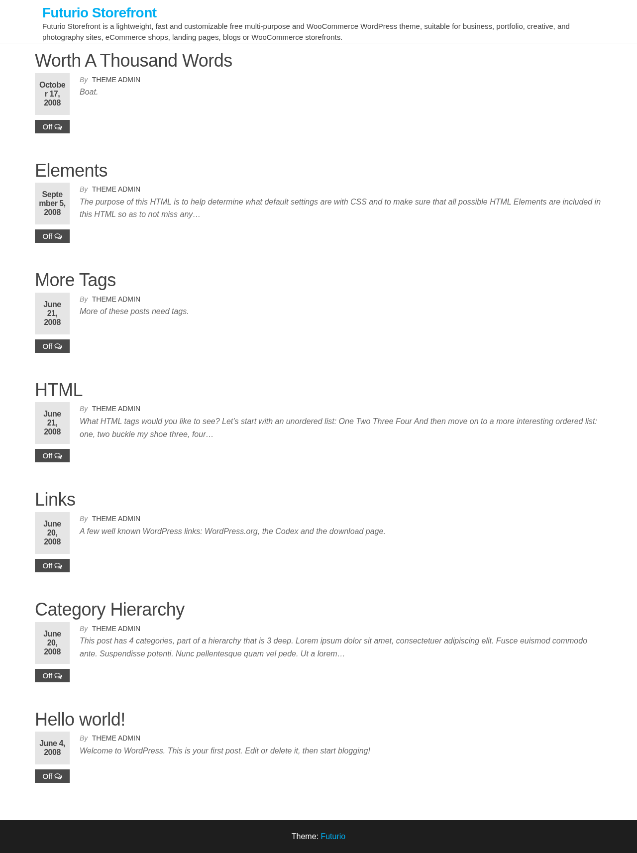 Десктоп (ниже) — Futurio Storefront