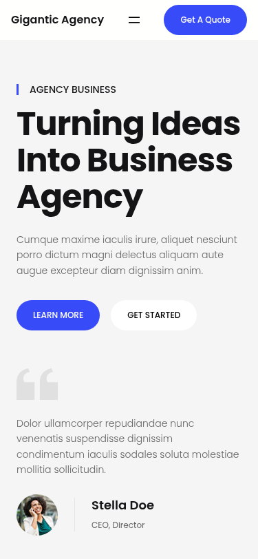 Мобильный вид — Gigantic Agency