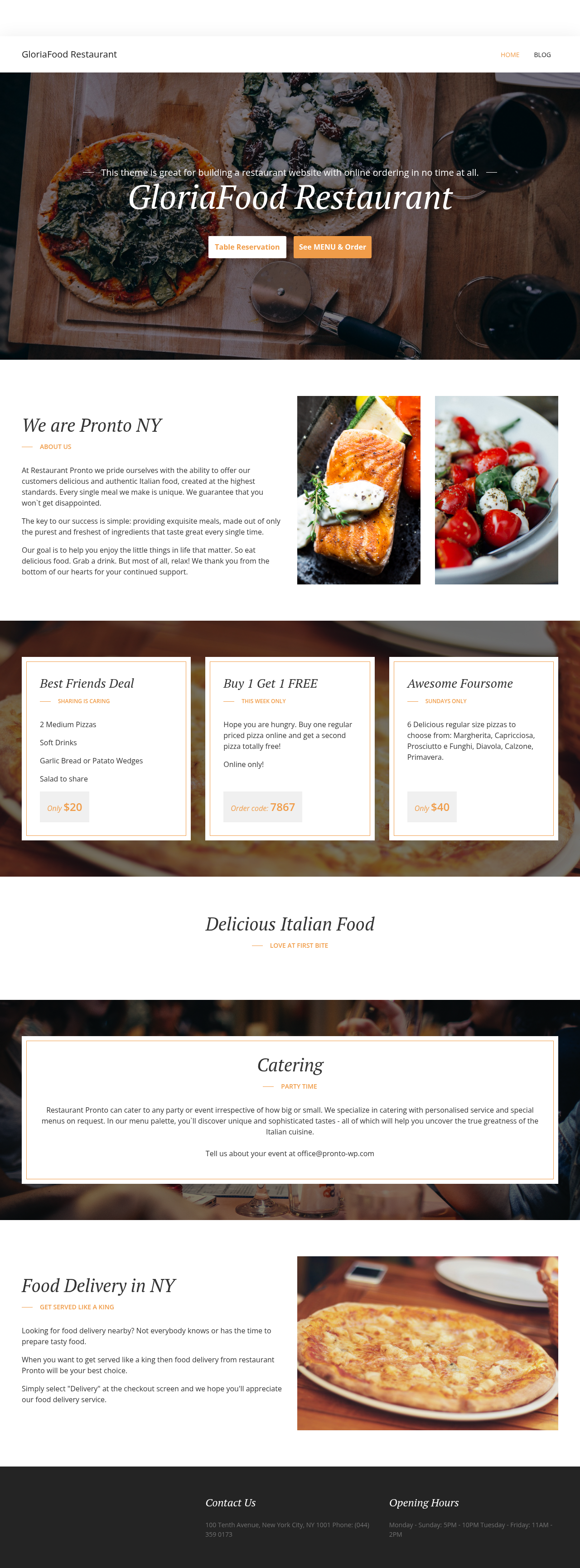 Десктоп (ниже) — GloriaFood Restaurant