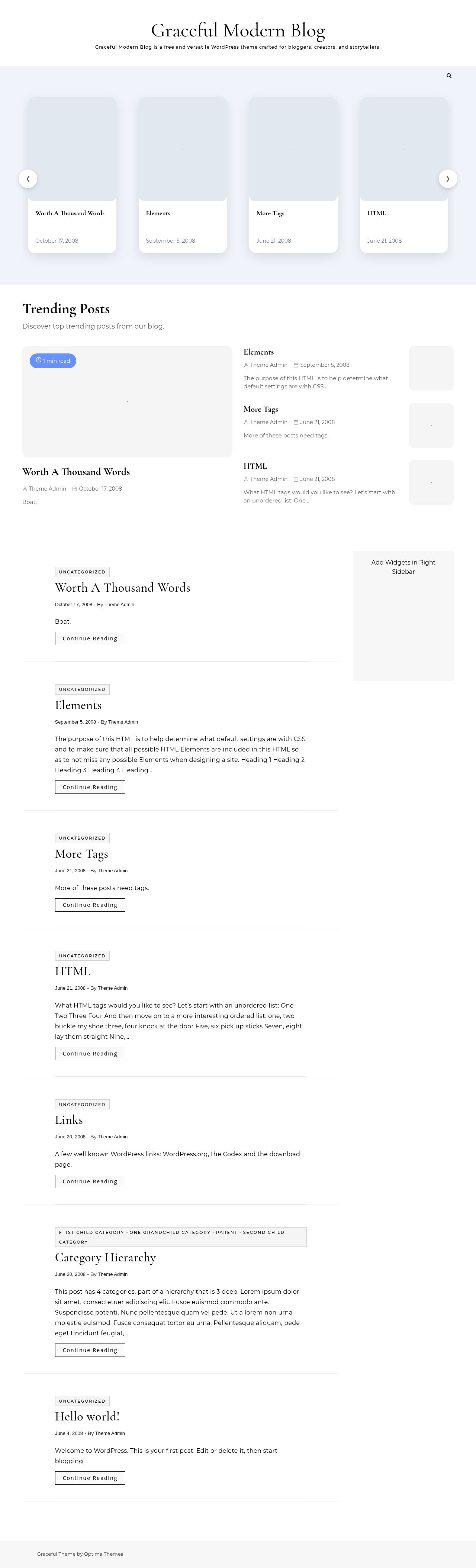 Десктоп (ниже) — Graceful Modern Blog